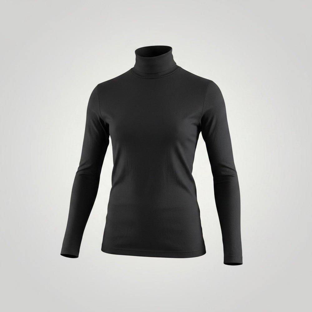 Mary Green Turtleneck Top Women Large Black Silk Minimalist Quiet Luxury Capsule